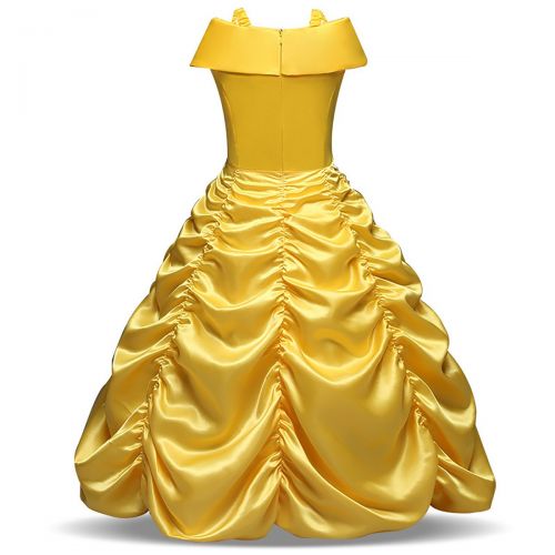  Enterlife Girls Belle Costumes Princess Dress Layered Off Shoulder Dress up for Party Halloween