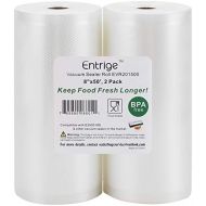 Entrige Vacuum Sealer Bags for Food, 8 x 50 Vacuum Sealer Rolls for Food Saver Bags Rolls, BPA-Free Vacuum Food Storage Bags for Sous Vide Vacuum Bags, Seal A Meal Bags Rolls, 2 Pa