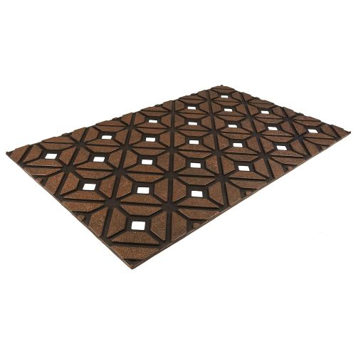  Entryways Rhombus Weave Recycled Rubber and Natural Latex Doormat, 18 X 30 X .50