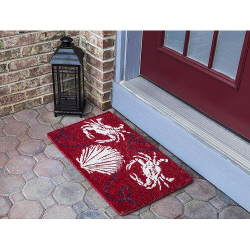  Entryways Sand Crabs , Hand-Stenciled, All-Natural Coconut Fiber Coir Doormat 18 X 30 x .75