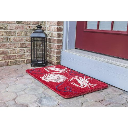  Entryways Sand Crabs , Hand-Stenciled, All-Natural Coconut Fiber Coir Doormat 18 X 30 x .75