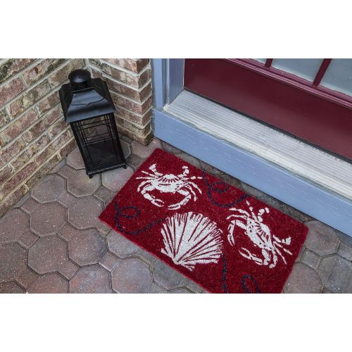  Entryways Sand Crabs , Hand-Stenciled, All-Natural Coconut Fiber Coir Doormat 18 X 30 x .75