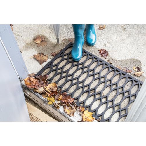  Entryways Trellis, Recycled Rubber and Natural Latex Doormat, 18 X 30 X .50