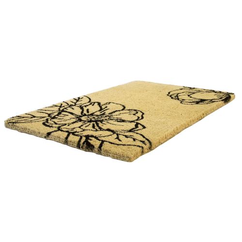  Entryways Magnolia, Hand-Stenciled, All-Natural Coconut Fiber Coir Doormat 22 X 35 x .75