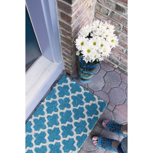  Entryways Annabelle , Hand-Stenciled, All-Natural Coconut Fiber Coir Doormat 18 X 30 x .75