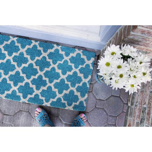  Entryways Annabelle , Hand-Stenciled, All-Natural Coconut Fiber Coir Doormat 18 X 30 x .75