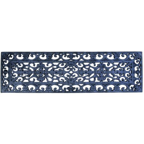  Entryways Fleur Di LYS, Set of 3 Stair Tread Recycled Rubber and Natural Latex Doormat 9 X 30 X .25 (3 Pack)