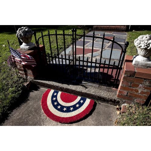  Entryways 956S Americana, Hand-Stenciled, All-Natural Coconut Fiber Coir Do, 1 EA red/white/blue