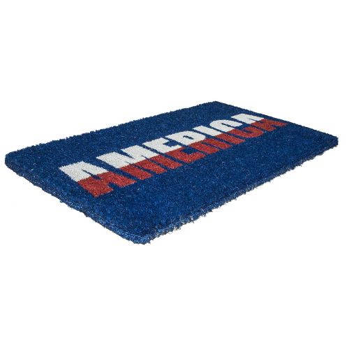  Entryways Americana Handmade, Hand-Stenciled, All-Natural Coconut Fiber Coir Doormat, 18” X 30” X .75”