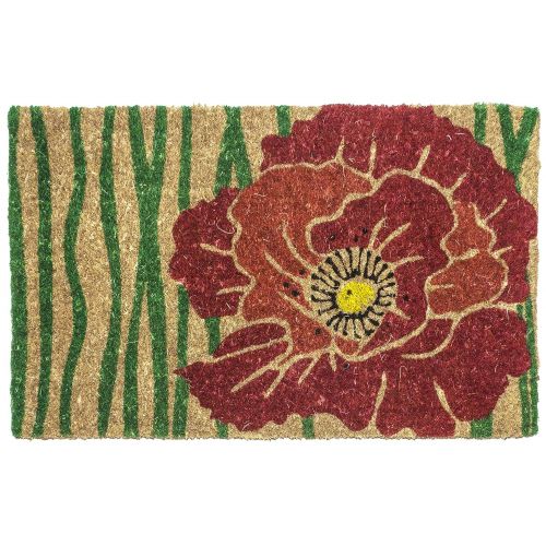  Entryways Bloom, Hand-Stenciled, All-Natural Coconut Fiber Coir Doormat 18 X 30 x .75