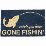 Entryways Gone Fishin,Coir with PVC Backing Doormat 17X 28X.5