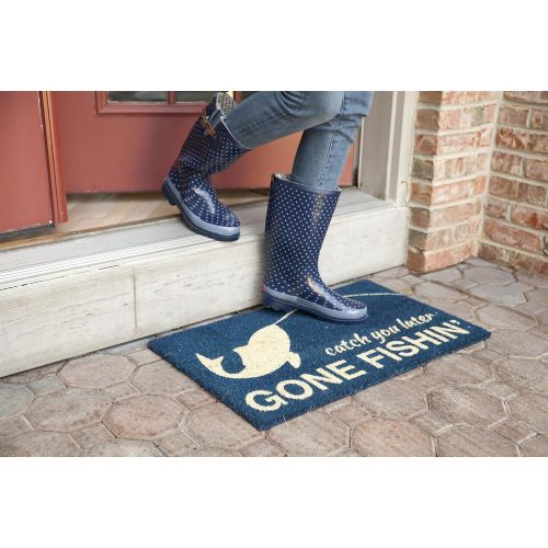  Entryways Gone Fishin,Coir with PVC Backing Doormat 17X 28X.5