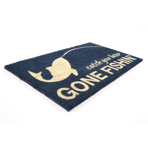  Entryways Gone Fishin,Coir with PVC Backing Doormat 17X 28X.5