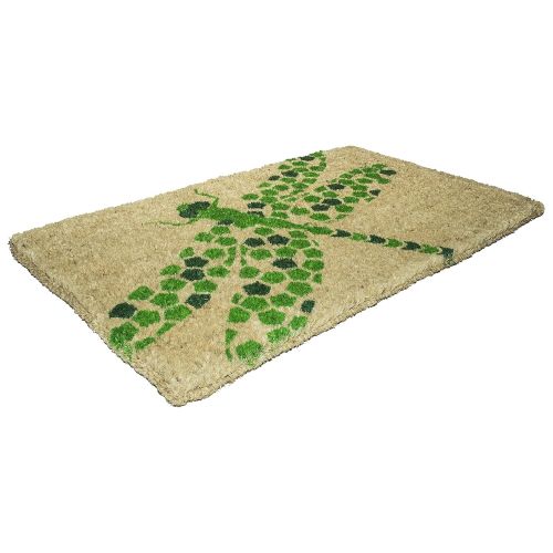  Entryways Dragonfly , Hand-Stenciled, All-Natural Coconut Fiber Coir Doormat 18 X 30 x .75