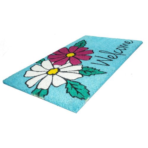  Entryways Floral Welcome, Coir with PVC Backing Doormat 17 X 28 X .5