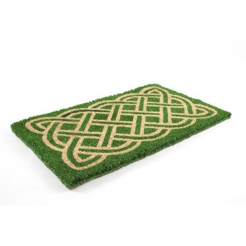  Entryways Celtic Handmade, Hand-Stenciled, All-Natural Coconut Fiber Coir Doormat 18 X 30 x .75