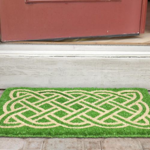  Entryways Celtic Handmade, Hand-Stenciled, All-Natural Coconut Fiber Coir Doormat 18 X 30 x .75