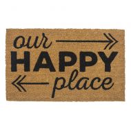Entryways Happy Place,Coir with PVC Backing Doormat 17 X 28 X .5