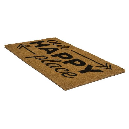  Entryways Happy Place,Coir with PVC Backing Doormat 17 X 28 X .5
