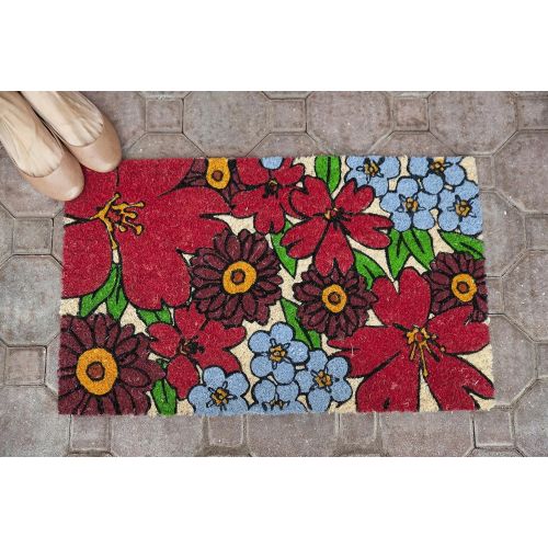  Entryways Forget-Me-Nots Non- Slip Coconut Fiber Doormat 17 X 28 X .5