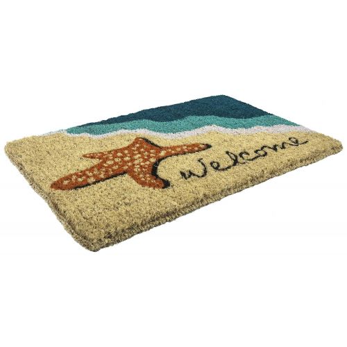  Entryways Starfish Welcome Hand Made Coir Doormat 18 x 30