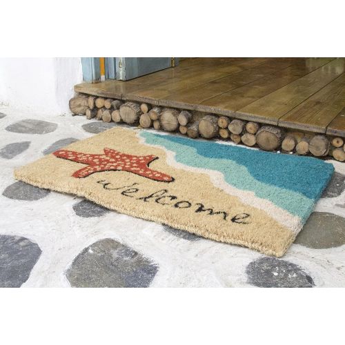  Entryways Starfish Welcome Hand Made Coir Doormat 18 x 30