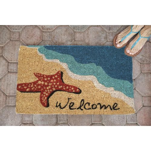  Entryways Starfish Welcome Hand Made Coir Doormat 18 x 30