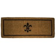 Entryways Black Fleur Di Lys Extra Thick Hand Made Coir Doormat 18 x 47