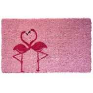 Entryways Flamingo Handmade, Hand-Stenciled, All-Natural Coconut Fiber Coir Doormat, 18 X 30 X .75