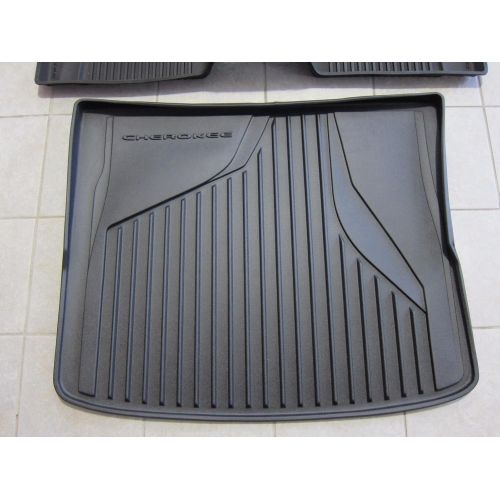  Envelope Mopar Jeep Cherokee All Weather Black Slush Mats and Cargo Tray OEM