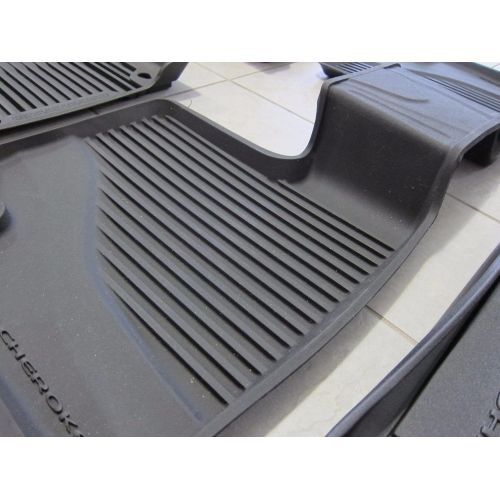  Envelope Mopar Jeep Cherokee All Weather Black Slush Mats and Cargo Tray OEM