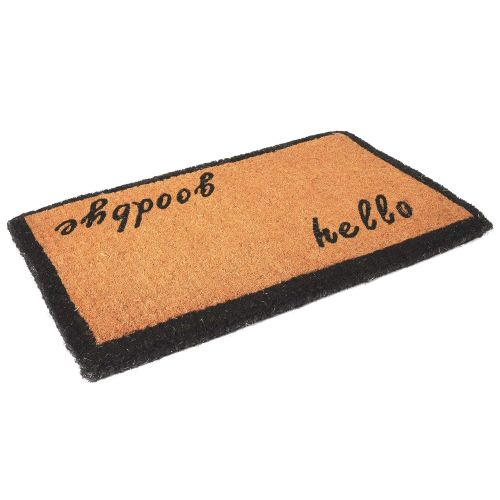  Envelor Home and Garden Handwoven, Extra Thick Doormat, Outdoor Rugs Durable Coir, Outdoor Doormat, Welcome Mat Entryway Door Mat For Patio, Coir Doormat (18 x 30, Hello GoodBye)