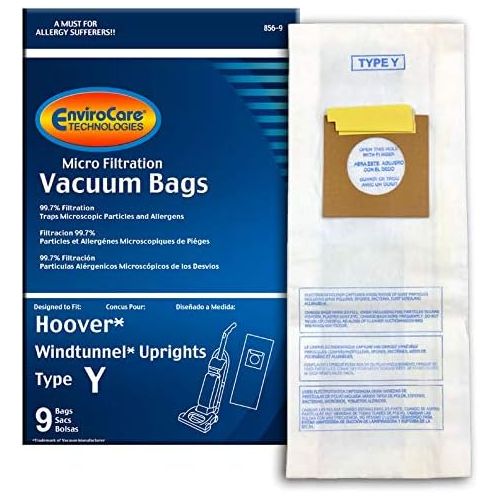  EnviroCare Replacement Micro Filtration Vacuum Cleaner Dust Bags Made to fit Hoover Windtunnel Upright Type Y 9 Pack