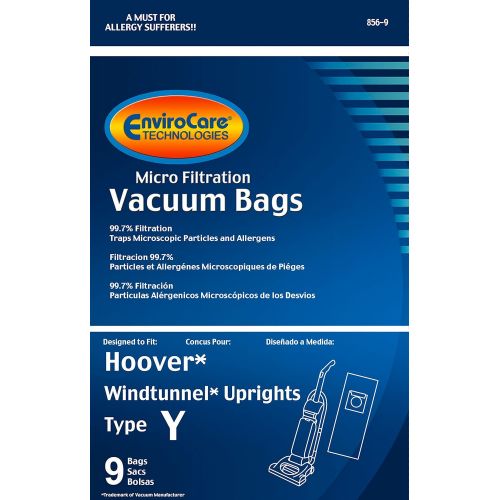  EnviroCare Replacement Micro Filtration Vacuum Cleaner Dust Bags Made to fit Hoover Windtunnel Upright Type Y 9 Pack