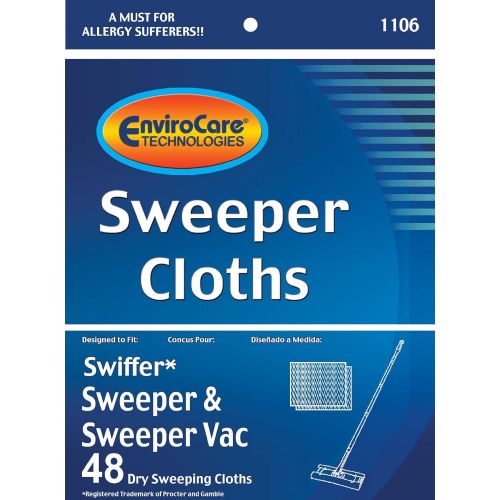  [아마존베스트]EnviroCare Sweeper Cloth Replacements Designed to fit Swiffer Sweepers and Sweeper Vacs (48 Pack)