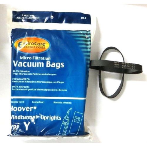  EnviroCare Replacement Micro Filtration Vacuum Cleaner Dust Bags Designed to Fit Hoover Windtunnel Upright Type Y 9 pack and 2 Belts