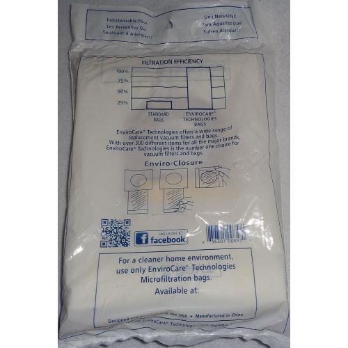  EnviroCare Hoover Power Drive, Dimension, Caddy Vac Type Z Vacuum Bags Microfiltration with Closure - 3 Pack