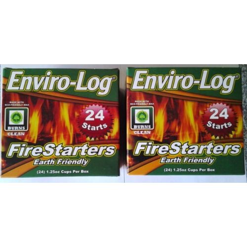  NEW Enviro-Log Environment Friendly Firestarters 2 PACK (48 firestarters) for Fireplace Wood Stove Fire Pit