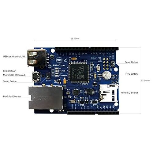  Envistia PHPoC EthernetWiFi Programmable IoT Shield for Arduino P4S-348