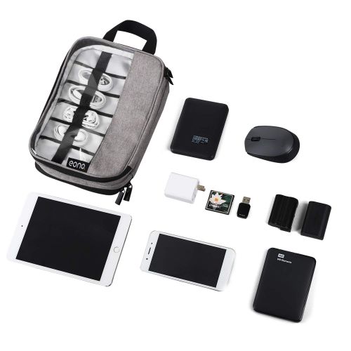  [아마존 핫딜]  [아마존핫딜]Amazon Marke: Eono Essentials Organizer fuer Ihre Elektronik, zweilagige Aufbewahrungstasche fuer USB-Kabel, Festplatte, Power Bank, iPad Mini, Tablett (bis zu 8), ideal fuer die Reis