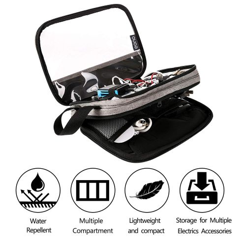  [아마존 핫딜]  [아마존핫딜]Amazon Marke: Eono Essentials Organizer fuer Ihre Elektronik, zweilagige Aufbewahrungstasche fuer USB-Kabel, Festplatte, Power Bank, iPad Mini, Tablett (bis zu 8), ideal fuer die Reis