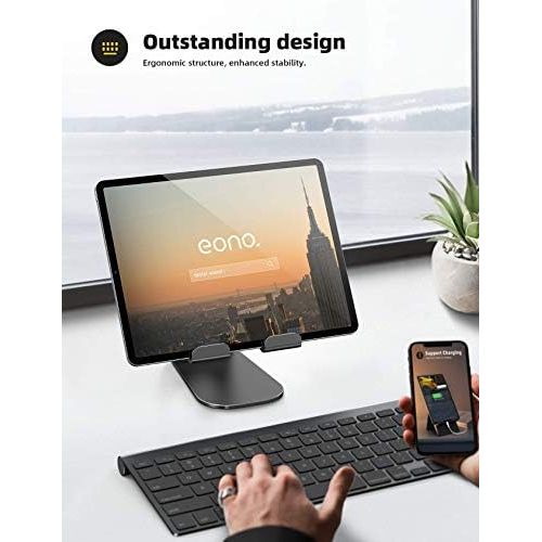  [아마존베스트]Eono Essentials Tablet Stand Adjustable Tablet Holder: Universal holder, stand, dock for 2018 Pad Pro 10.5/9.7, Pad Air 2 3 4, Pad Mini 2 3 4, Samsung, Huawei other Tab 5 - 13 inch