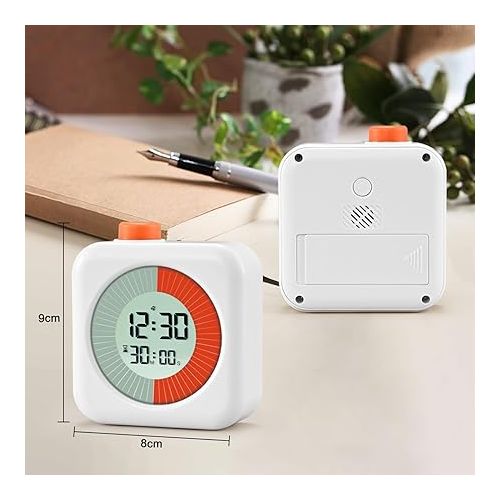  EooCoo Digital Visual Timer, 60-Minute Countdown Timer for Kids and Adults, Time Management Tool, Timer Clock Alarm 3 in 1, for Home Kitchen Office, Back to School Supplies
