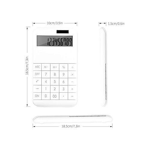  EooCoo Basic Standard Calculator 12 Digit Desktop Calculator with Large LCD Display for Office, School, Home & Business Use, Modern Design - White