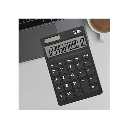  EooCoo Basic Standard Calculator, Office Desk Accessories, 12 Digit Desktop Calculator with Large LCD Display for Office, School, Home & Business Use, Modern Design Office Supplies