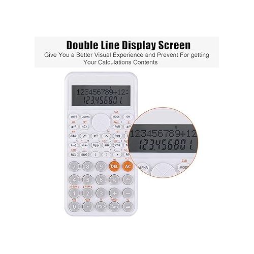  EooCoo 2-Line Standard Scientific Calculator, Cute Desk Accessories, Portable and Cute School Office Supplies, Suitable for Primary School to College Student Use