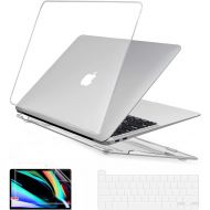 [아마존베스트]EooCoo 2020 New 13 Inch MacBook Pro M1 A2338 A2251 A2289 A2159 A1989 A1706 Hard Case Pack with Plastic Hard Shell, Keyboard Cover, Screen Protector & Cleaning Cloth WGS58 - Crystal Clear