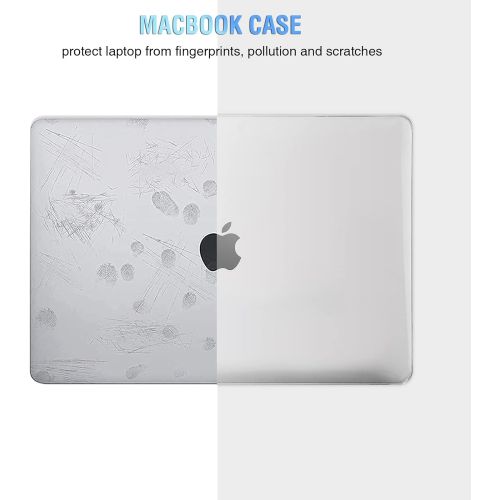  [아마존베스트]EooCoo 2020 New 13 Inch MacBook Pro M1 A2338 A2251 A2289 A2159 A1989 A1706 Hard Case Pack with Plastic Hard Shell, Keyboard Cover, Screen Protector & Cleaning Cloth WGS58 - Crystal Clear