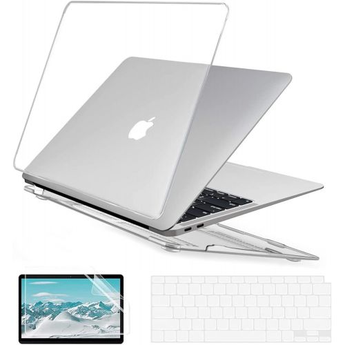  [아마존베스트]EooCoo M1 A2337 A2179 A1932 MacBook Air 13 Inch Case Keyboard Skin Cover Screen Protector for 2020 2019 2018 Release MacBook with Retina Display Touch ID MA20F - Crystal Clear