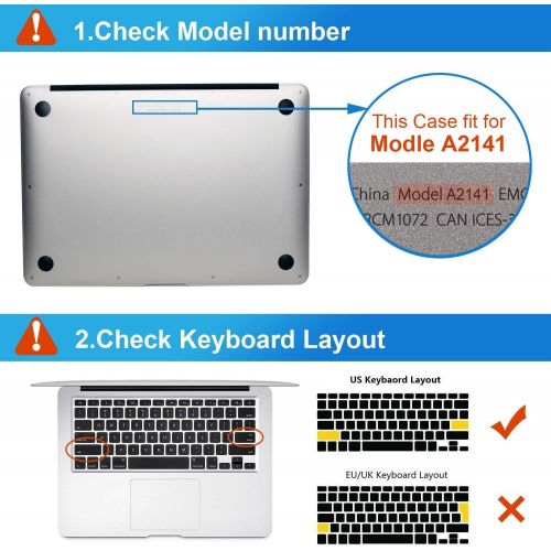  [아마존베스트]EooCoo 2019 Release New 16 Inch MacBook Pro A2141 Hard Case Pack with Plastic Hard Shell, Keyboard Cover & Screen Protector - Crystal Clear